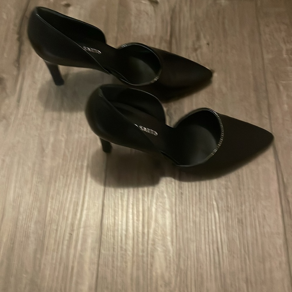 Franco Sarto black leather high heels size 8M